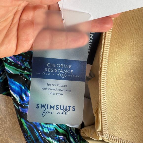 NWT Swimsuits For All Size 16 Tankini Top Shelf Bra Chlorine Resistant Print - Picture 9 of 11